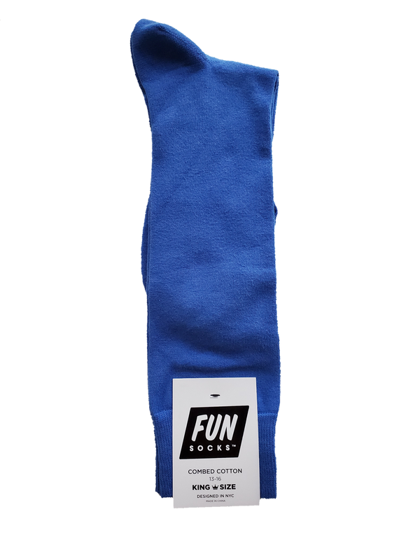 Fun Socks Blue Color Fill Extended King Size 13-16 Socks