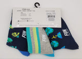 FUN SOCKS 3 Pair Crew Socks For Shoe Size 11-2