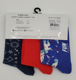 FUN SOCKS 3 Pair Crew Socks For Shoe Size 11-2