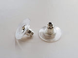 50 Pieces Of Silver Color Flat Earring Backs (25 Pairs)