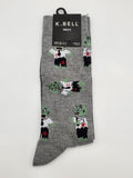 K.Bell Men's Zombie Figures In Pattern Design Socks