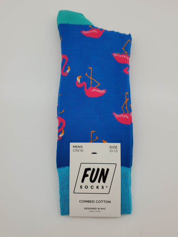 Fun Socks Pink Flamingo Design Combed Cotton Socks