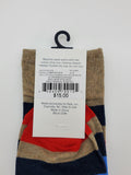 Crown & Ivy Extended Size 12-16 Tan Combo Color Socks