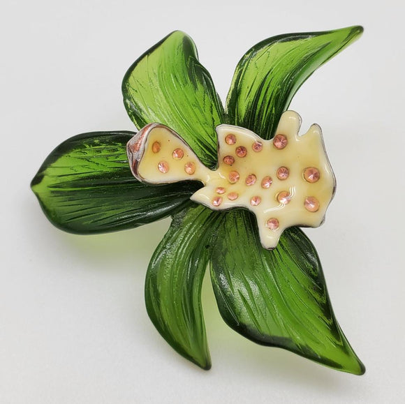 Anne Klein Decadent Acrylic Floral Broach Pin