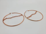 BCBG Rose Gold Hoop Earrings with Center Chain
