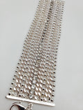 BCBGeneration Detailed Heavyweight Silver Color Bracelet With Stones