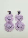 Baublebar Lavender Frill Circle Pom Pom Earrings