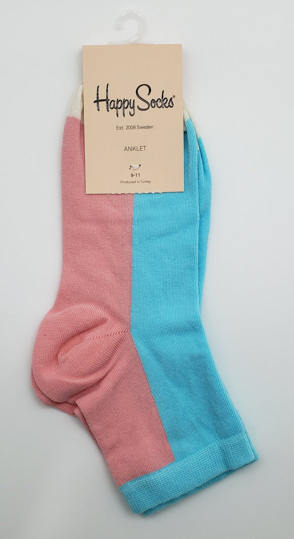 Happy Socks Pink/Blue Womens Anklet Socks