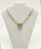 Shimmer Flower Golden Necklace & Jewelry Set