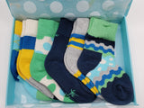 Happy Socks Newborn Baby 0-12 Months 6 Pairs Sock Gift Box with Magnet Snap
