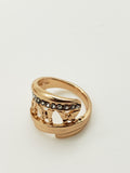 Spash Wave Golden 5 Piece Jewelry Set with Bracelet, Ring, Earrings & Necklace