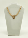 Oyster Sphere 5 Piece Bright Gold Color Necklace Set with Ring, Bracelet, Earrings & Necklace