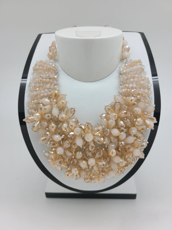 Kate Addison Boutique Elegant Chunky Beaded Gold Necklace