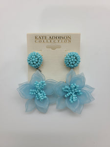 Beaded Flower Drop Kate Addison Earrings