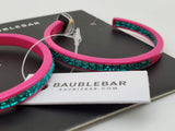 Baublebar Pink Hoops With Turquoise Colored Diamond Shaped Stones
