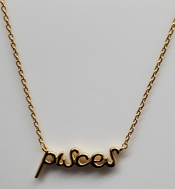 Pisces Astrology Brass Necklace