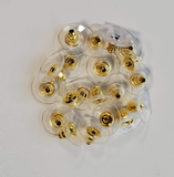 20 Pieces Of Gold Color Flat Earring Backs (10 Pairs)