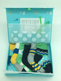 Happy Socks Newborn Baby 0-12 Months 6 Pairs Sock Gift Box with Magnet Snap