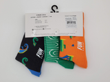 FUN SOCKS 3 Pair Crew kids Socks Size 11-2