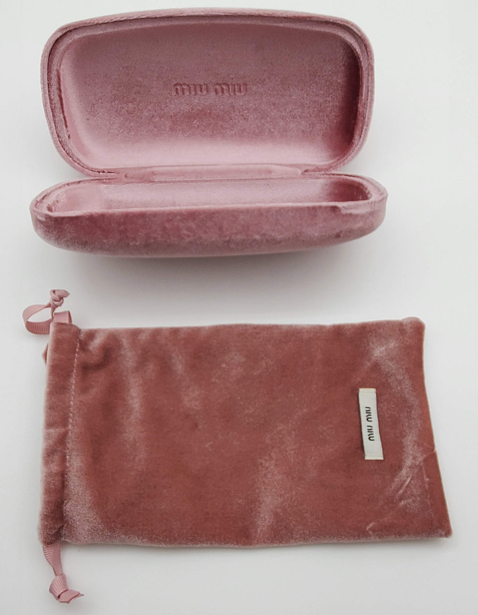 MIU MIU Pink Velvet Hard Shell Glasses Case – Kate Addison  display picture 1