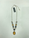 Jones New York Simulated Stone Necklace with Silver Tone