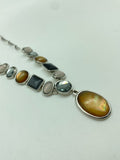 Jones New York Simulated Stone Necklace with Silver Tone
