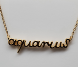 Aquarius Astrology Brass Necklace