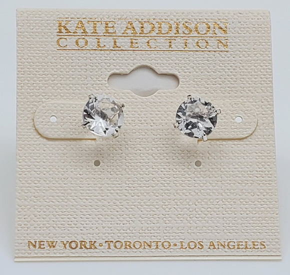 Kate Addison Collection Faux Diamond Studs In Setting