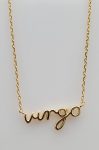 Virgo Astrology Brass Necklace