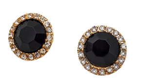 Black And Golden Color With Diamond Inspired Stones Earrings