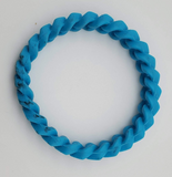 Blue Color Rubber Cuban Chain Style Bracelet