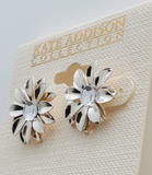 Kate Addison Collection Silver Color Flower Earrings