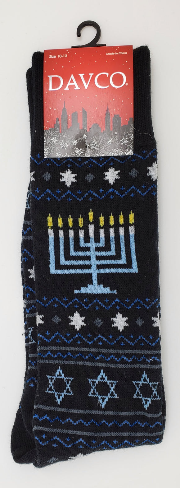 DAVCO the Hanukkah Menorah Socks for size 10-13
