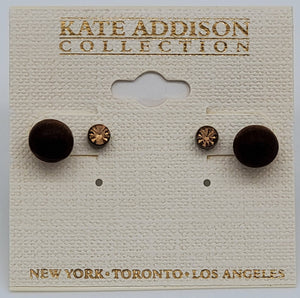 Kate Addison Collection- Rustic Brown and Gold looking Earrings