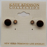 Kate Addison Collection- Rustic Brown and Gold looking Earrings