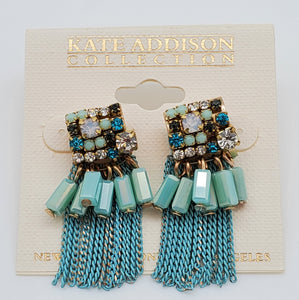 Kate Addison Collection Turquoise Chain Collage Earrings