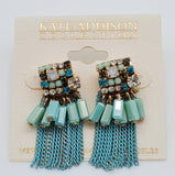 Kate Addison Collection Turquoise Chain Collage Earrings