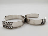 Set Of Two Silver Color Cuff Bracelet