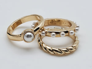Set Of 3 Gold Color Rings