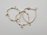 3 Piece Gold And White Color Bracelets