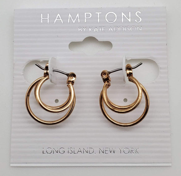 Hamptons Small Circle Earrings Gold Color