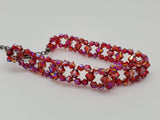 Red Shimmer Sparkle Beaded Choker Necklace
