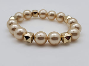 Gold Color Faux Pearls Bracelet