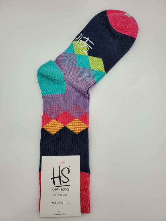 Happy Socks Combed Cotton Diamond Shaped Colorful Socks
