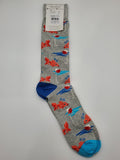 Fun Socks Fish Pattern Design King Size 13-16 Socks