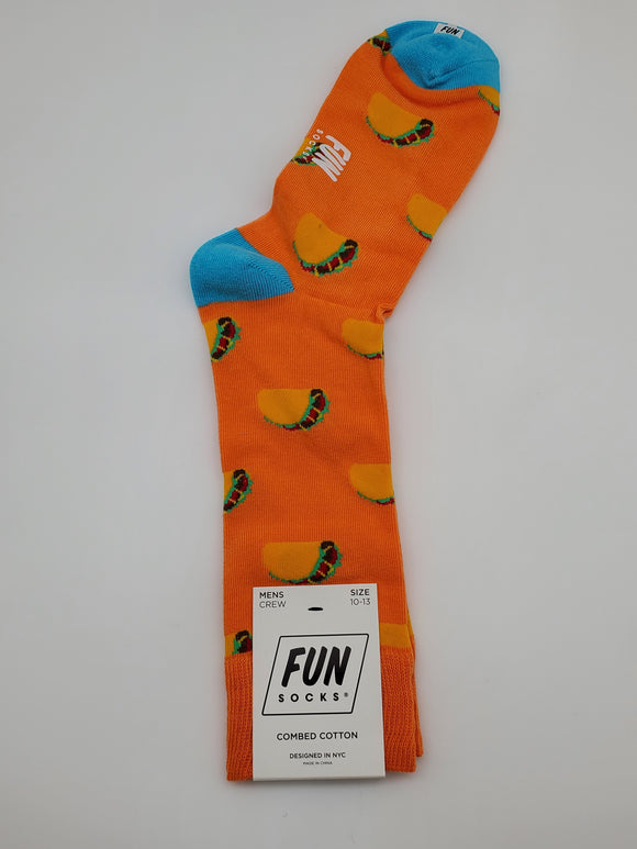 Fun Socks Orange Tacos Design Socks