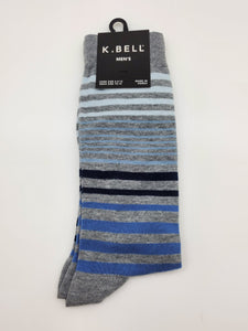 K.Bell Charcoal color with Stripes Crew socks