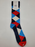 Fun Socks Multiple Colors Diamond Shape Pattern King Size 13-16 Socks