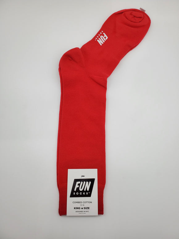 Fun Socks Red Color Fill Extended King Size 13-16 Socks