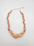 Peaches & Cream Pearl Inspired Twist Necklace